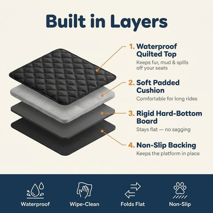 CoPup™ Backseat Extender | Hard-Bottom Dog Car Platform For Comfier Car Rides