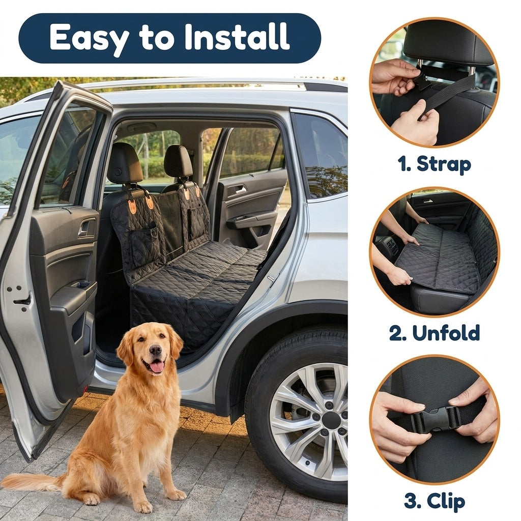 CoPup™ Backseat Extender | Hard-Bottom Dog Car Platform For Comfier Car Rides